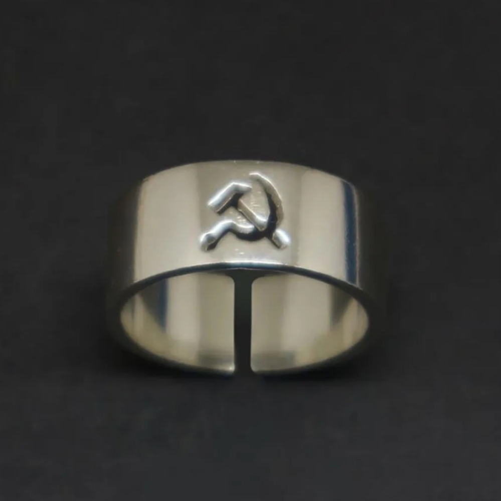 Elegant 925 Silver Filled Openwork Sickle Men & Women Ring Size 7 - Picture 2 of 8